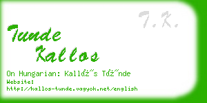 tunde kallos business card